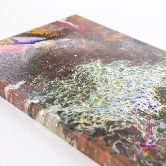 Abstract Art Acrylic pour small canvas painting wall home decor accent - Picture 4 of 6